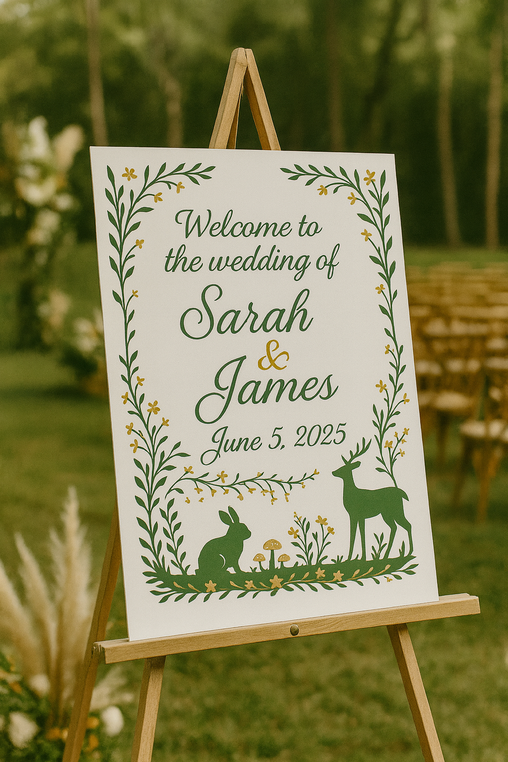 Enchanted Woodland wedding sign design example
