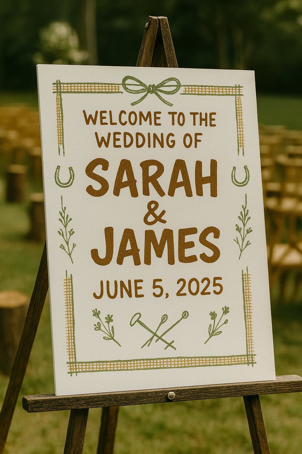 Rustic Farmhouse wedding sign design example