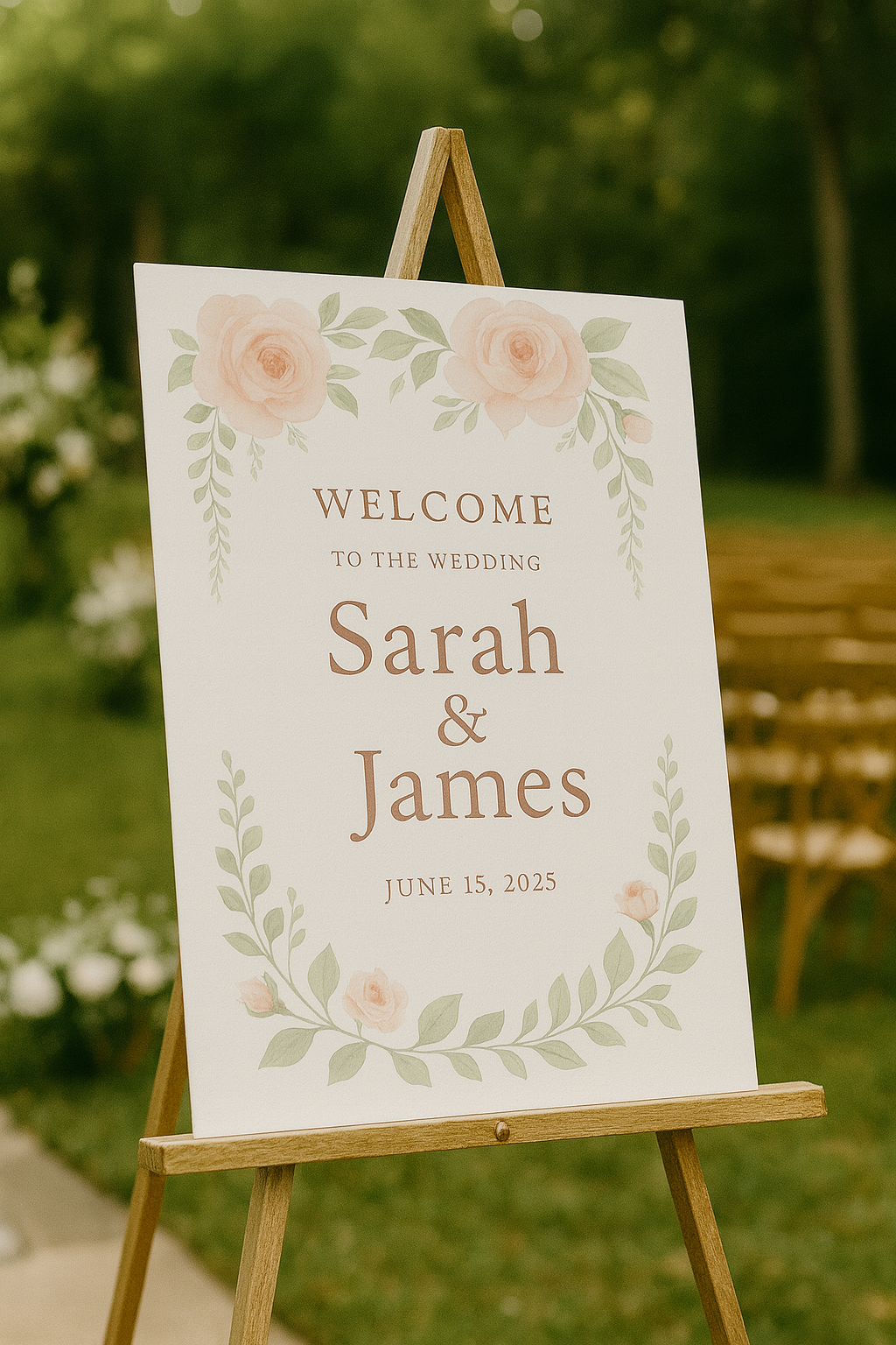 Minimalist Modern wedding sign design example