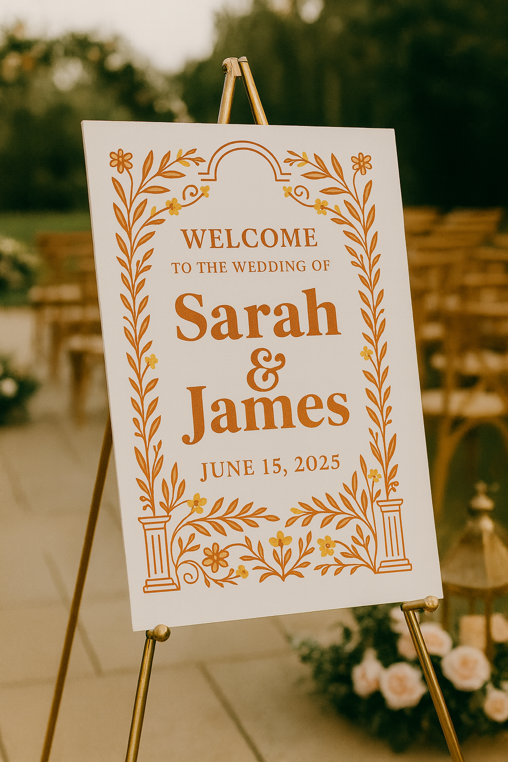 Verona Sunset wedding sign design example