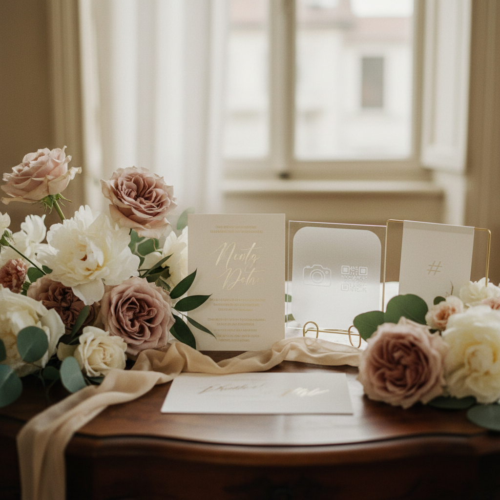 Photo Sharing Sign Wording: QR Code, Hashtag & Guest Photo Examples