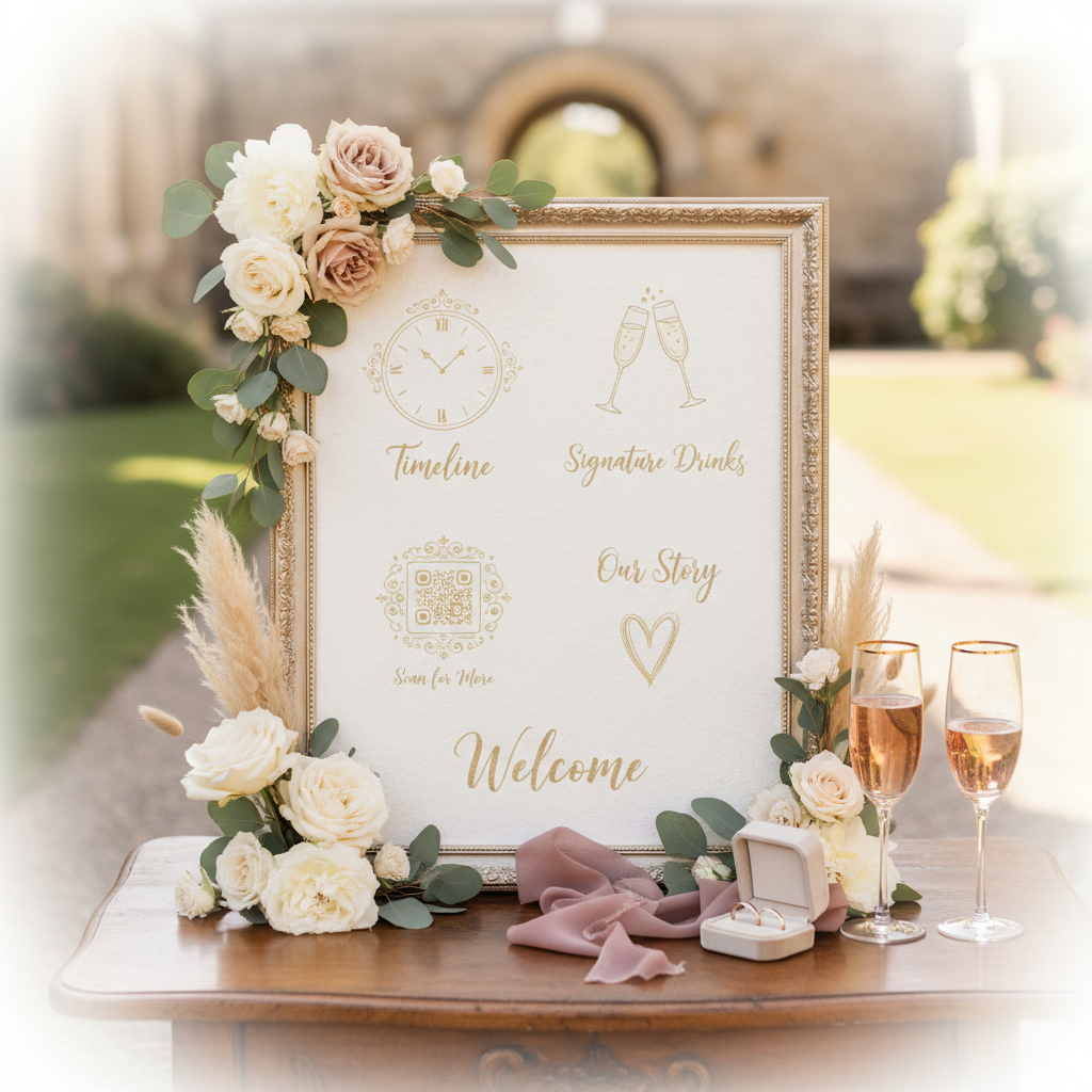 Wedding Details Poster Ideas for Signs, Infographics and Welcome Displays