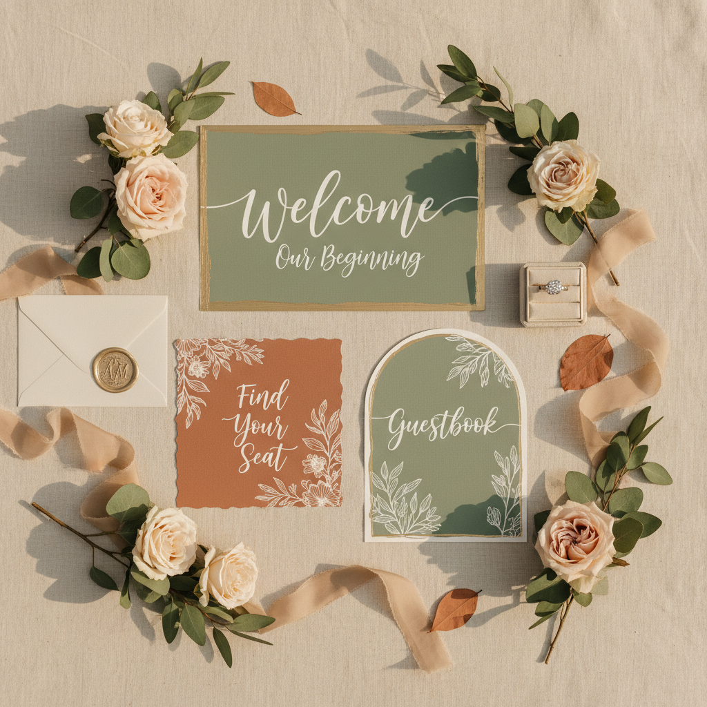 Sage Green Wedding Signs: 2025's Trending Palette Guide | AI Wedding Sign