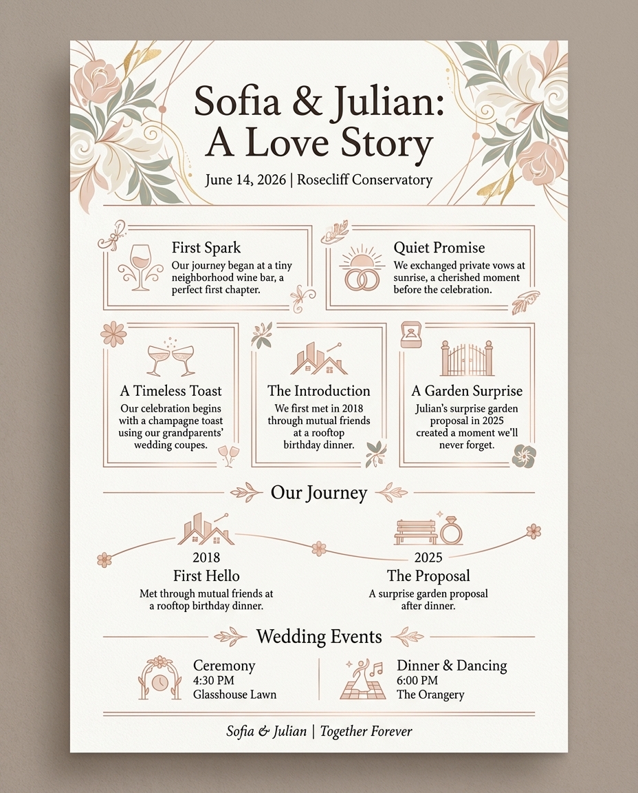 Photo Love Story Wedding Posters: Best Layouts, Photos & Print Sizes