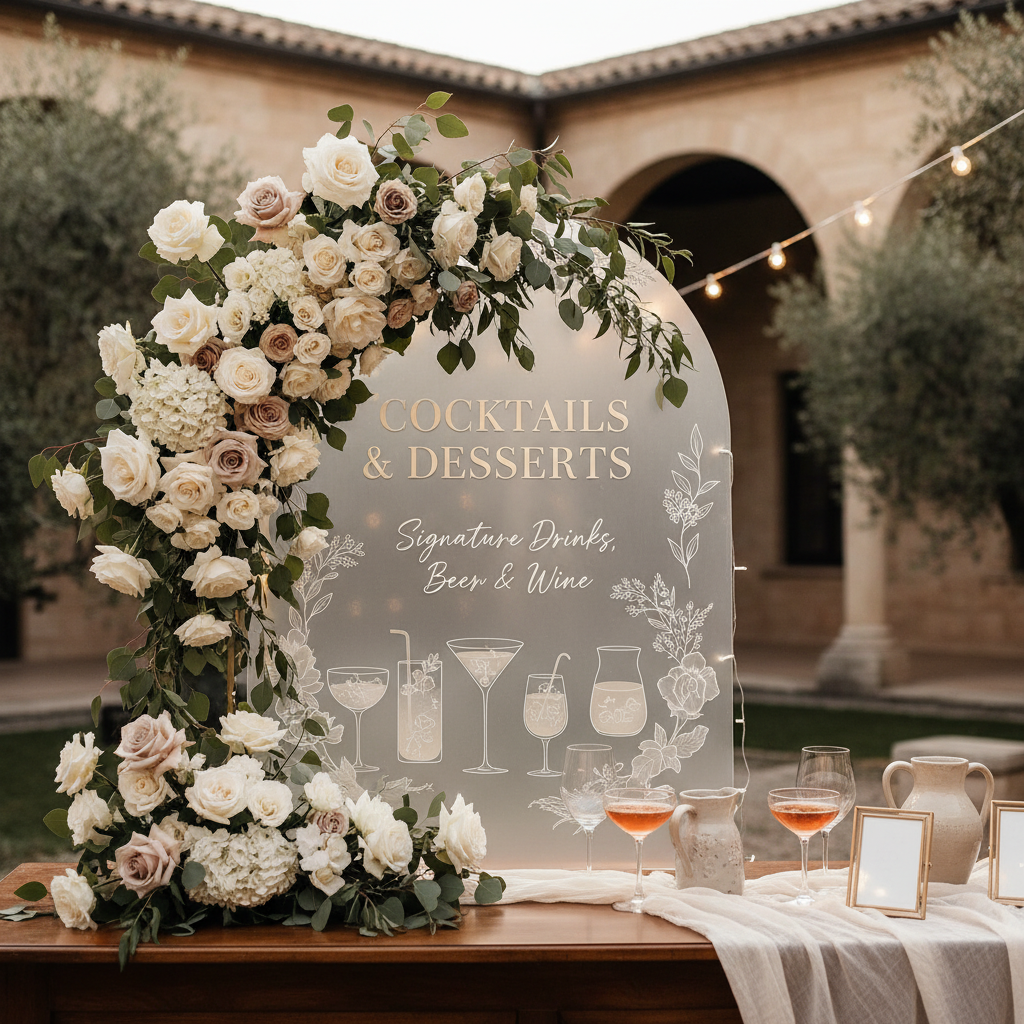 Wedding Bar Menu Signs: Cocktail & Drink Display Ideas | AI Wedding Sign