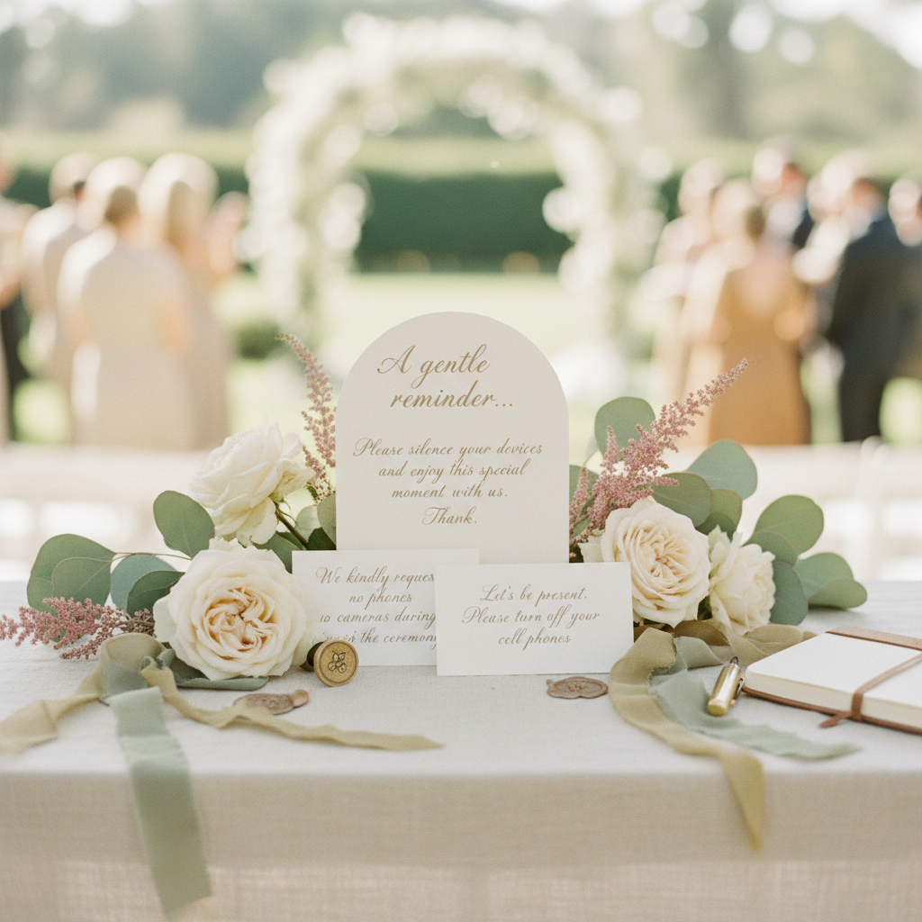 Unplugged Ceremony Signs: Polite Ways to Request Phone-Free Vows